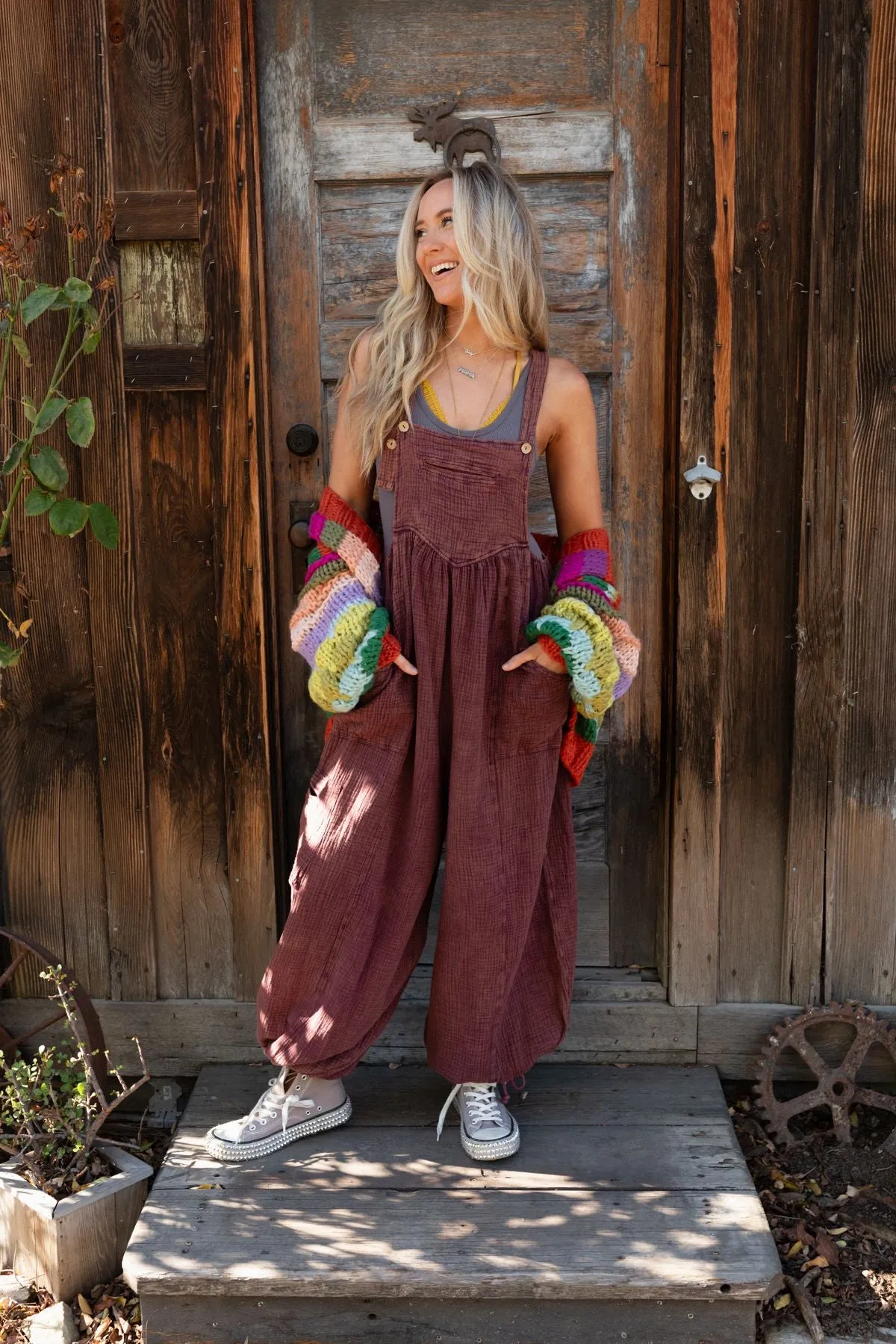 Coastal Muse Wide Leg Jumpsuit - Plum