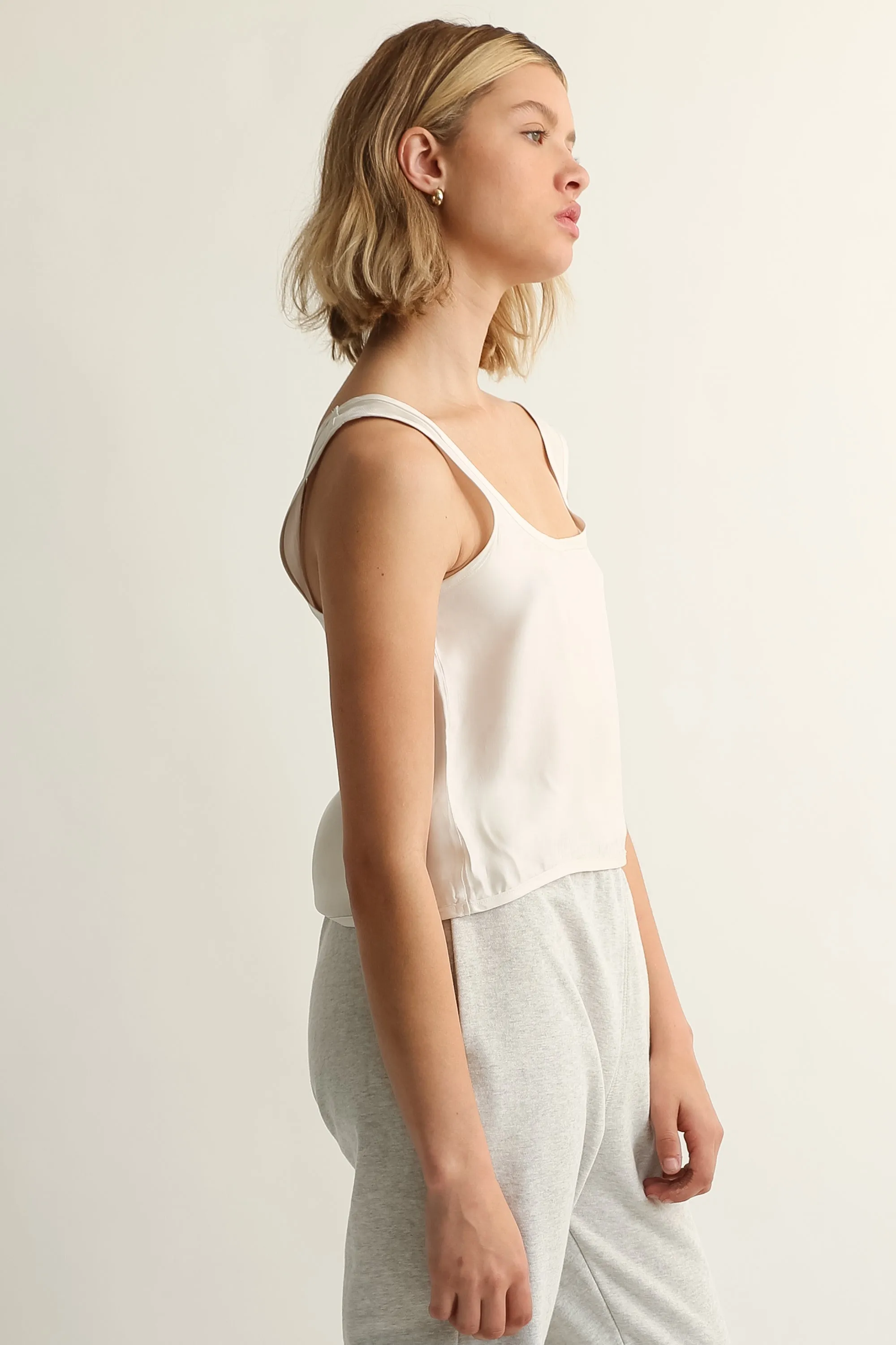 Cupro Cropped Tank