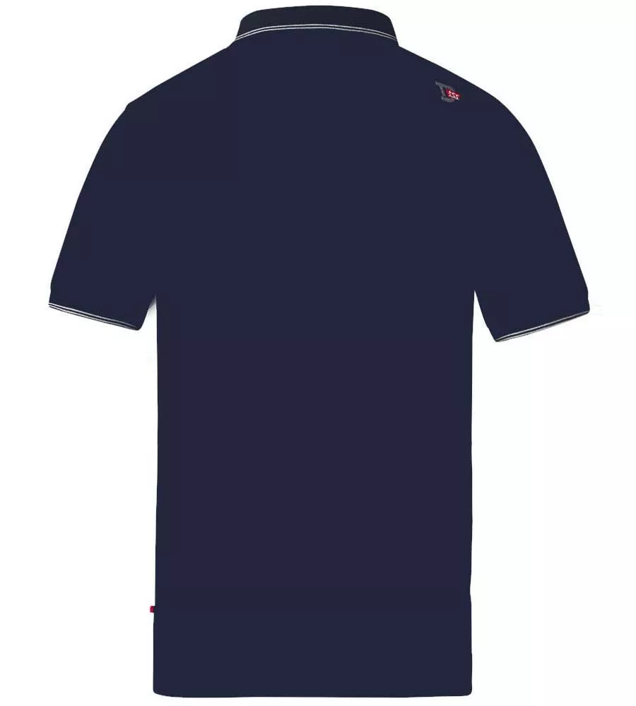 D555 Mens Jaquard Polo With Jersey Back and Sleeve (CECIL NAVY)