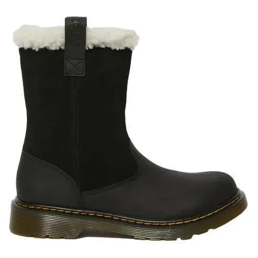 Dr. Martens Junior Fur-lined Juney Suede Boot – Black