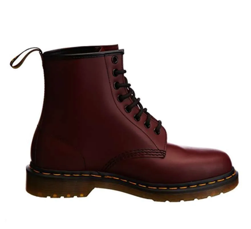 Dr. Martens Unisex 1460 Smooth Leather Lace Up Boot (Cherry Red)