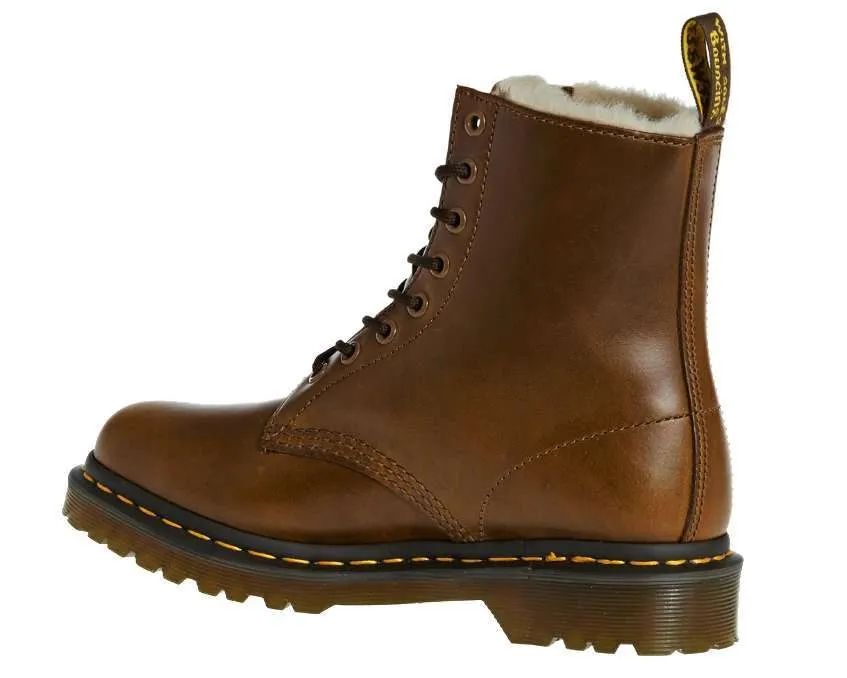 Dr. Martens Women’s 1460 Faux Fur-Lined Lace Up Boot (Butterscotch)