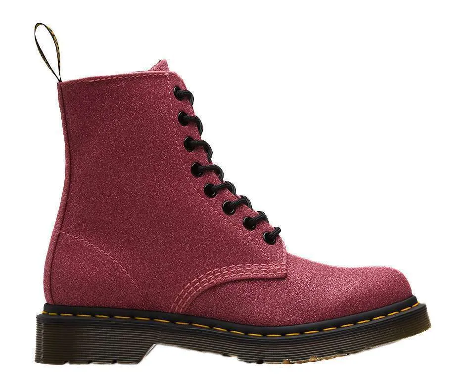 Dr. Martens Women’s 1460 Fine Glitter Lace Up Boot (Pink)