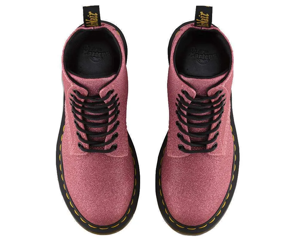 Dr. Martens Women’s 1460 Fine Glitter Lace Up Boot (Pink)