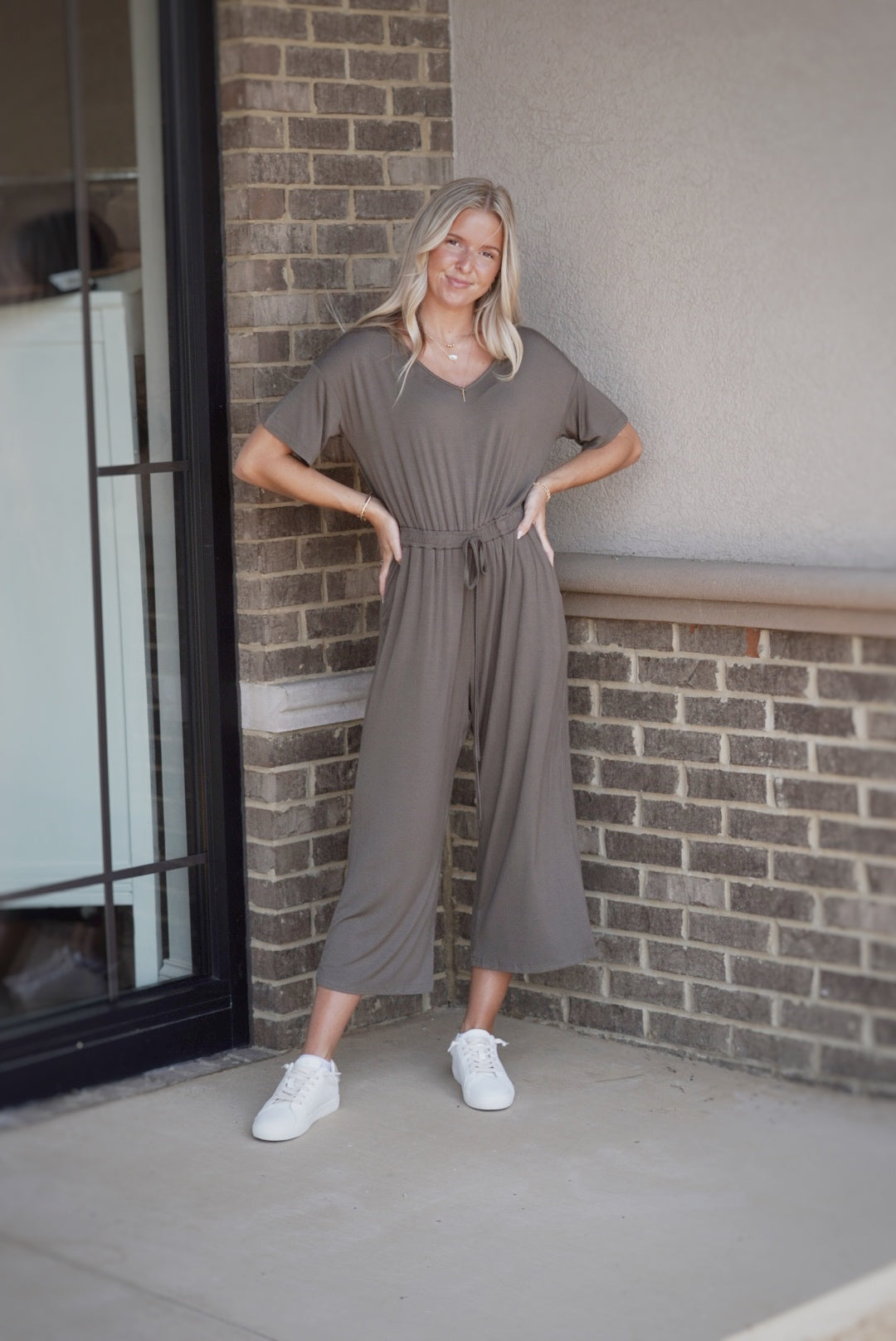 Emily Short Sleeve Jersey Jumpsuit