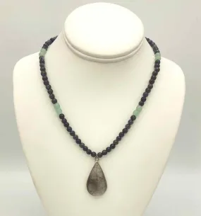 ENERGY MUSE Black Green Rutilated Quartz 18 ss Necklace