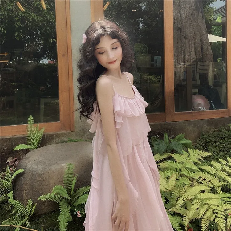 Eva Blush Pink Chiffon Fairy Dress