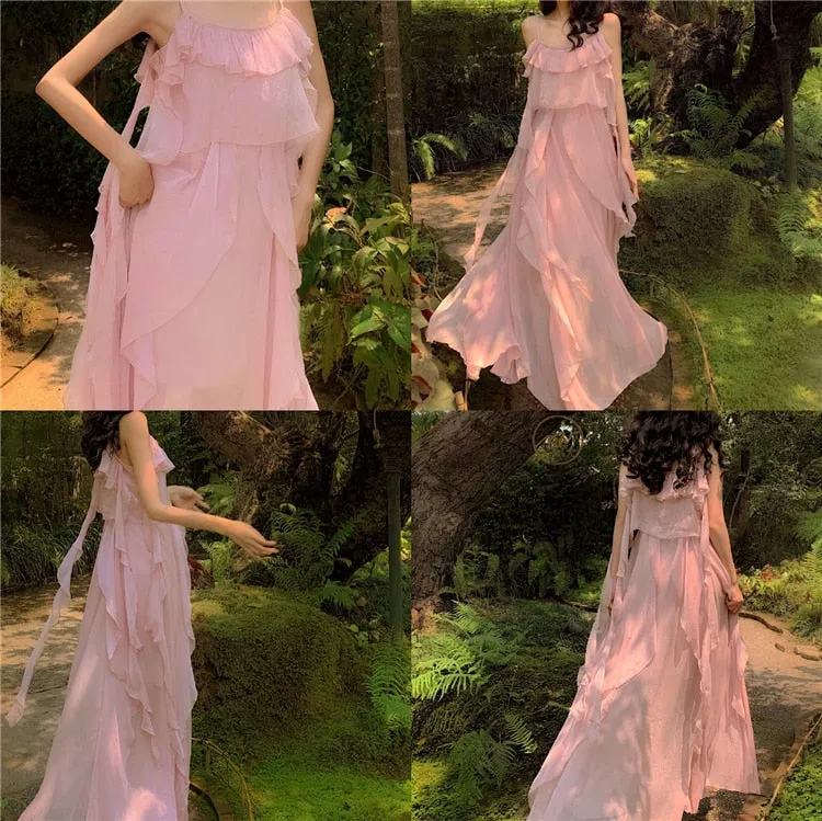 Eva Blush Pink Chiffon Fairy Dress