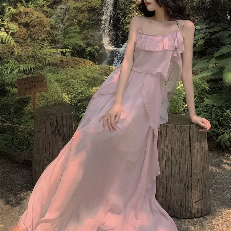 Eva Blush Pink Chiffon Fairy Dress