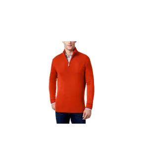 Geoffrey Beene Mens Ribbed Yoke 1/4 Zip Pullover Sweater