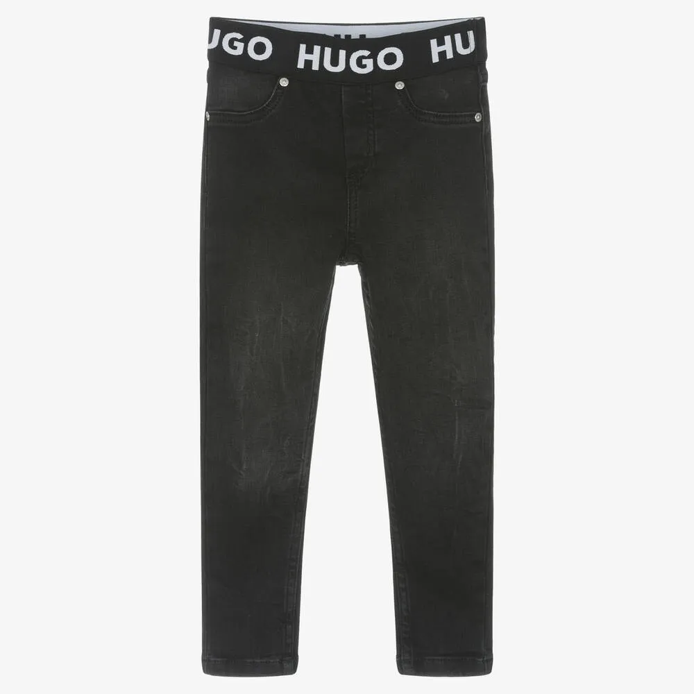 Girls Black Denim Jeggings