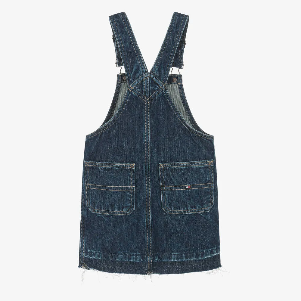 Girls Blue Denim Dungaree Dress