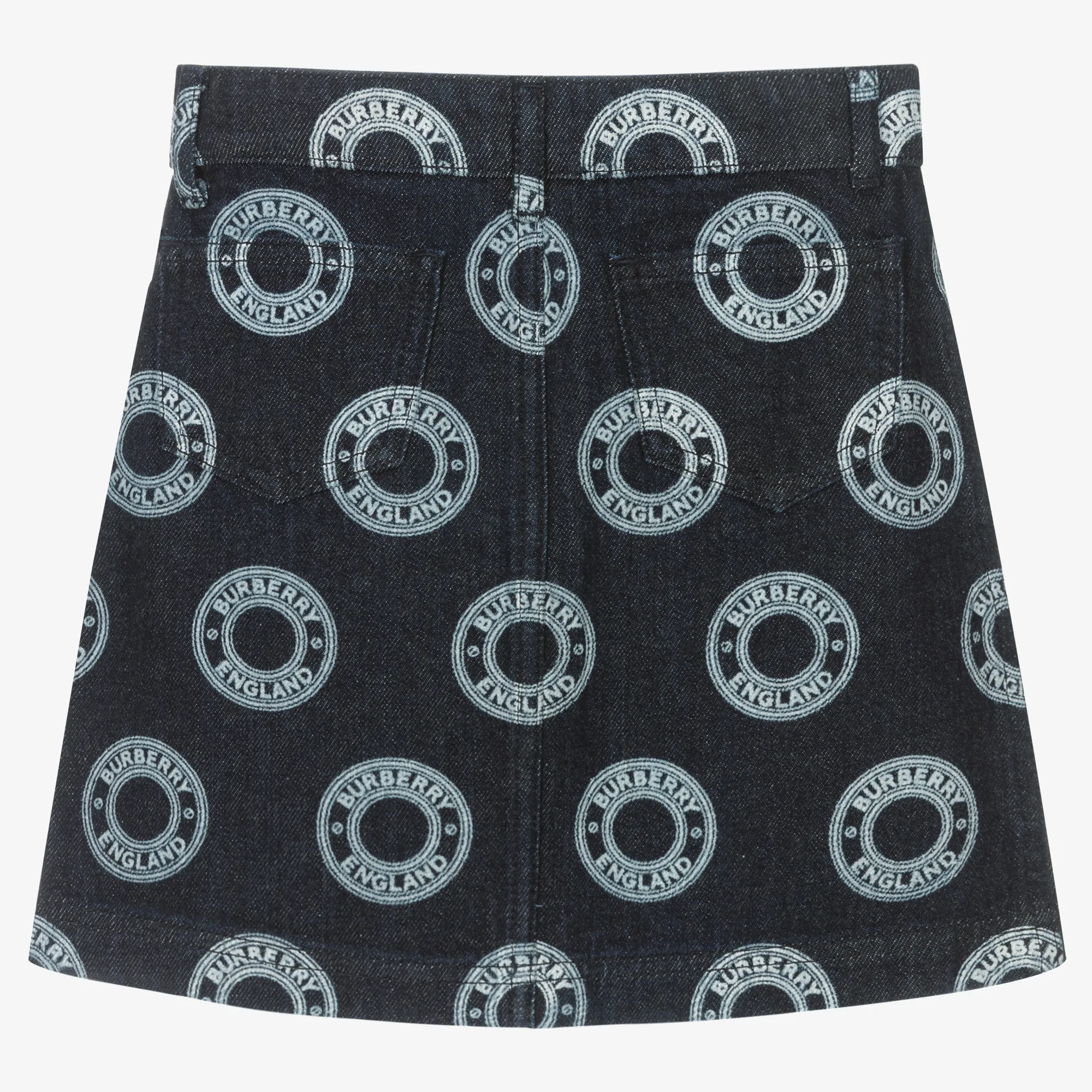 Girls Blue Denim Logo Skirt