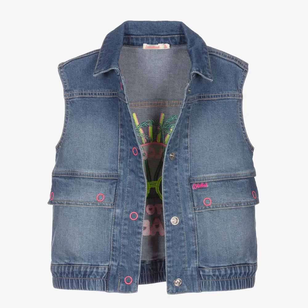 Girls Blue Denim Sun Gilet