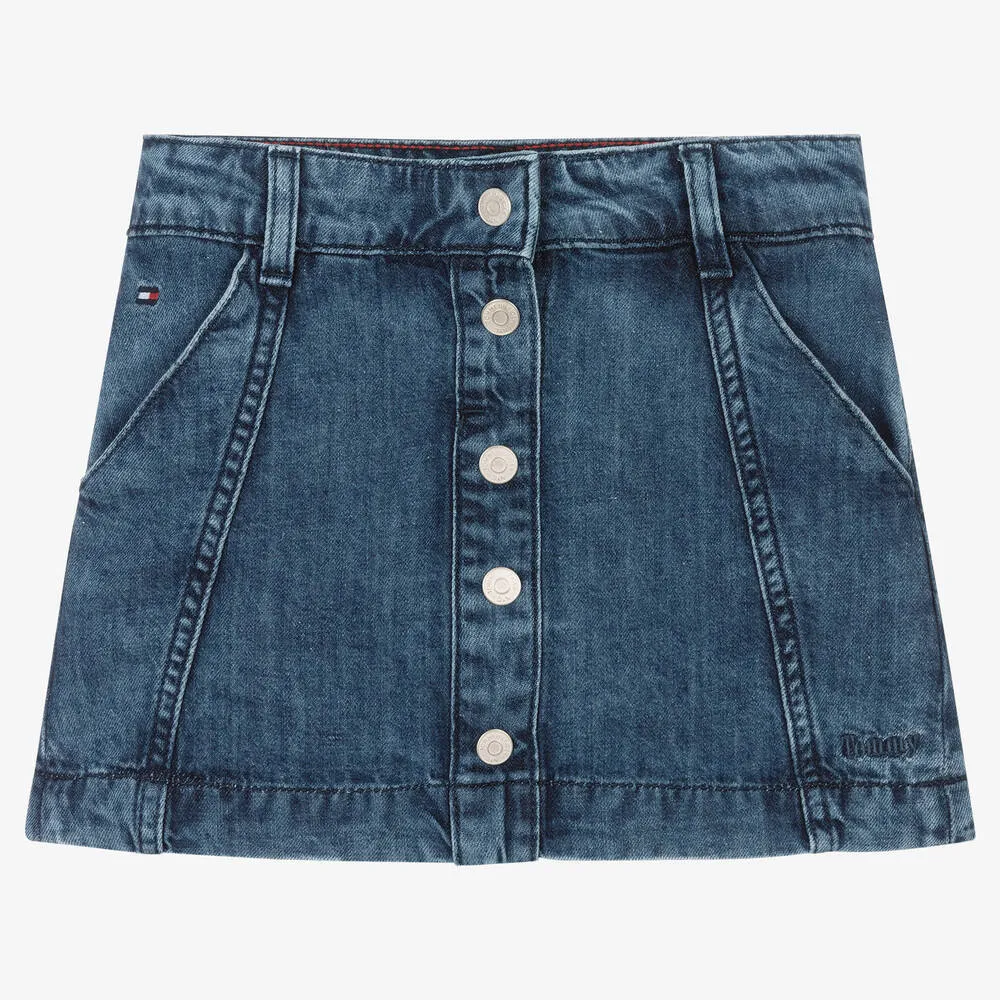 Girls Dark Blue Denim Skirt