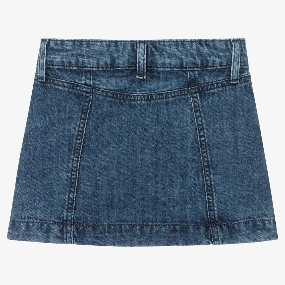 Girls Dark Blue Denim Skirt