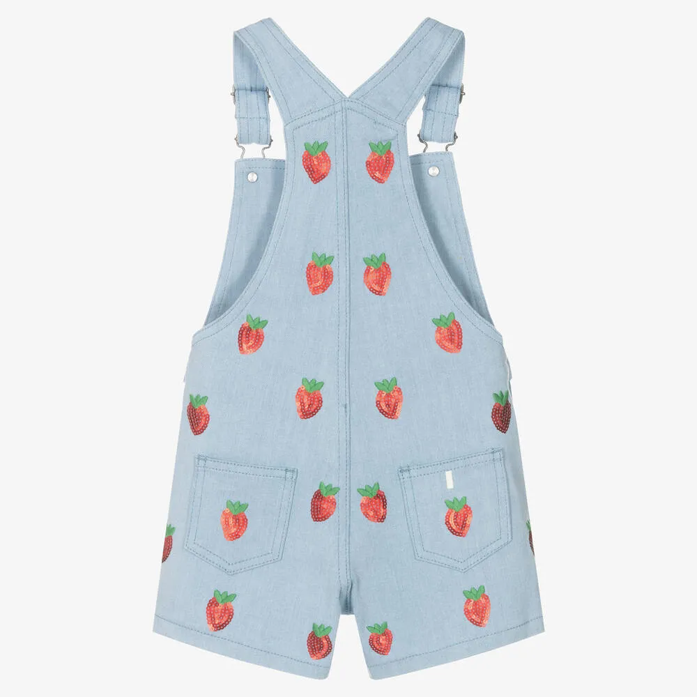 Girls Denim Dungaree Shorts