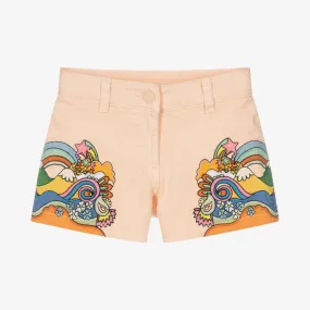 Girls Pink Dream Embroidered Denim Shorts