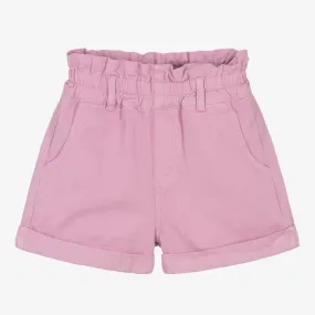 Girls Purple Denim High-Waisted Shorts