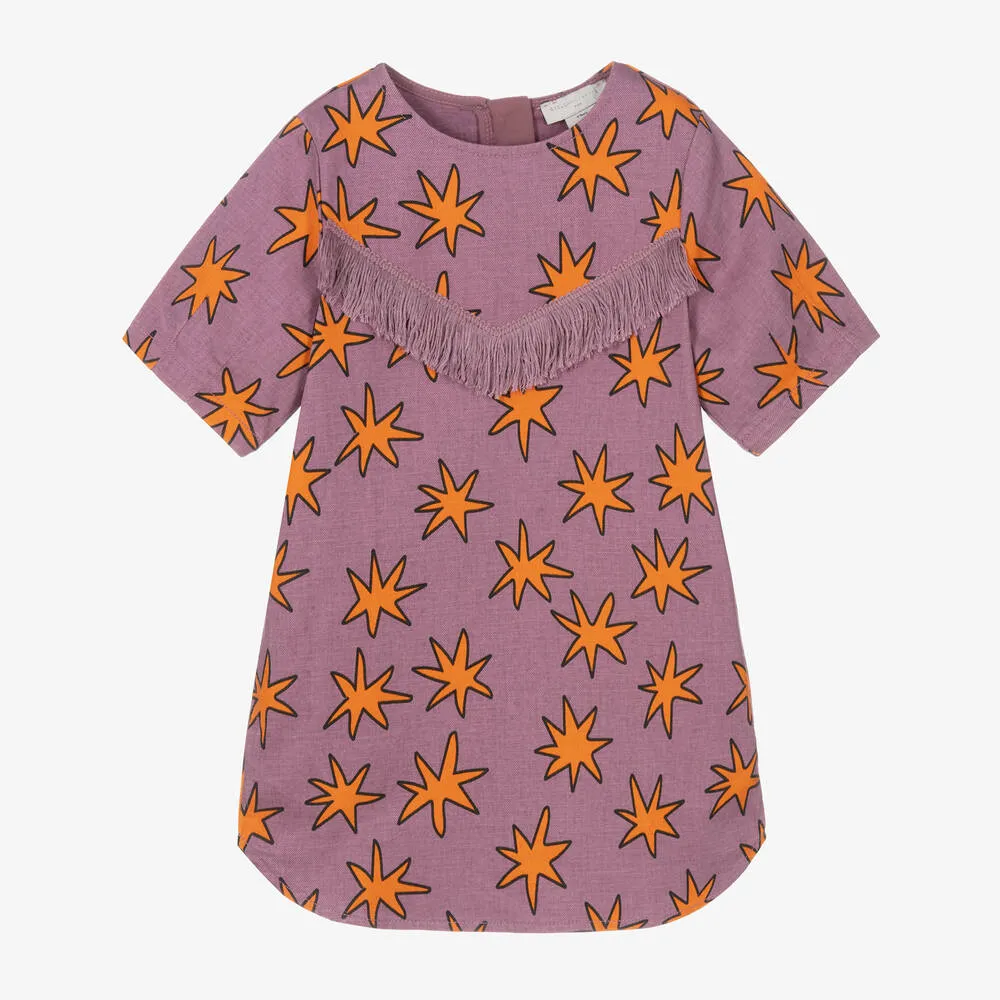 Girls Purple Denim Star Dress