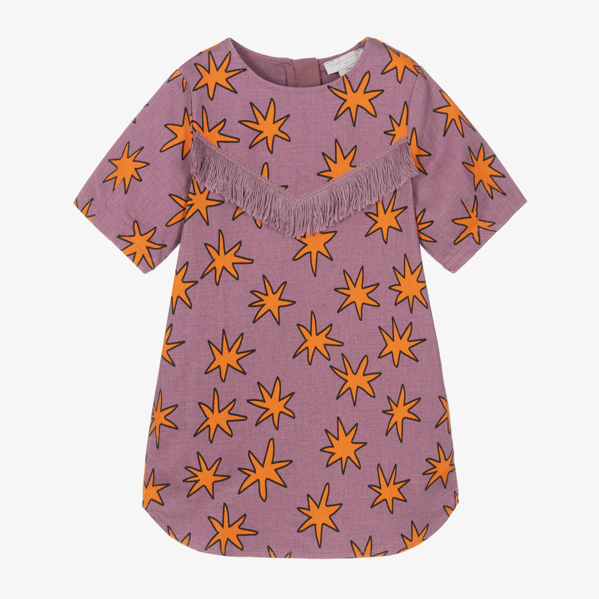 Girls Purple Denim Star Dress