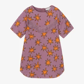 Girls Purple Denim Star Dress