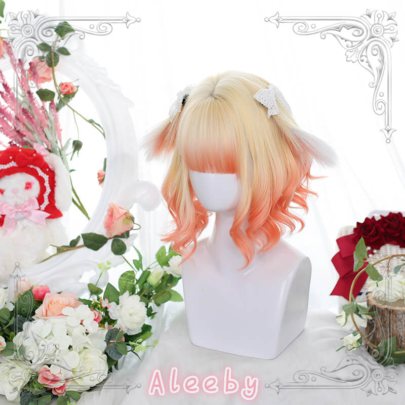 HARAJUKU LOLITA ''MILK TEA BUNNY'' IRREGULAR SHORT CURLS WIG BY51406