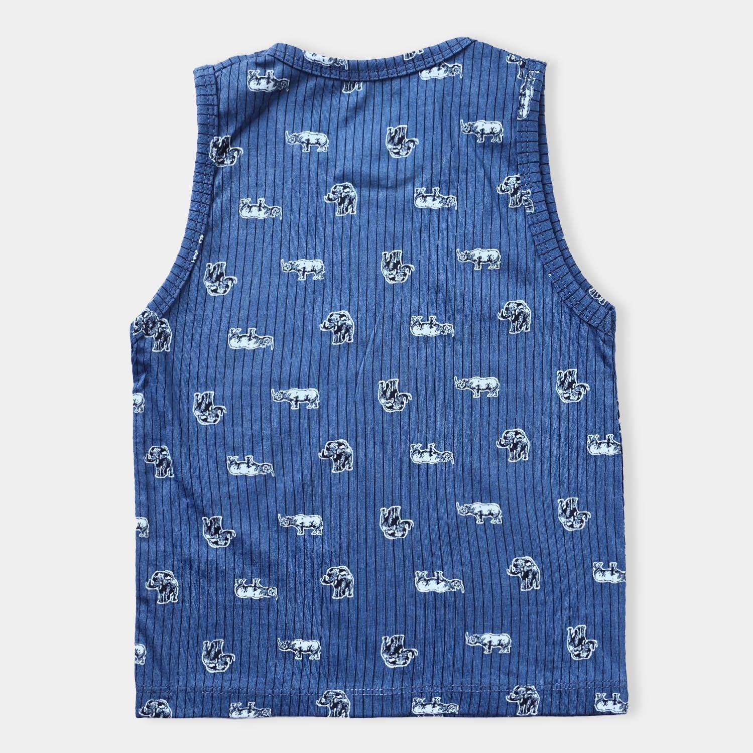 Infant Boys Cotton Jersey Sando Safari-NAVY