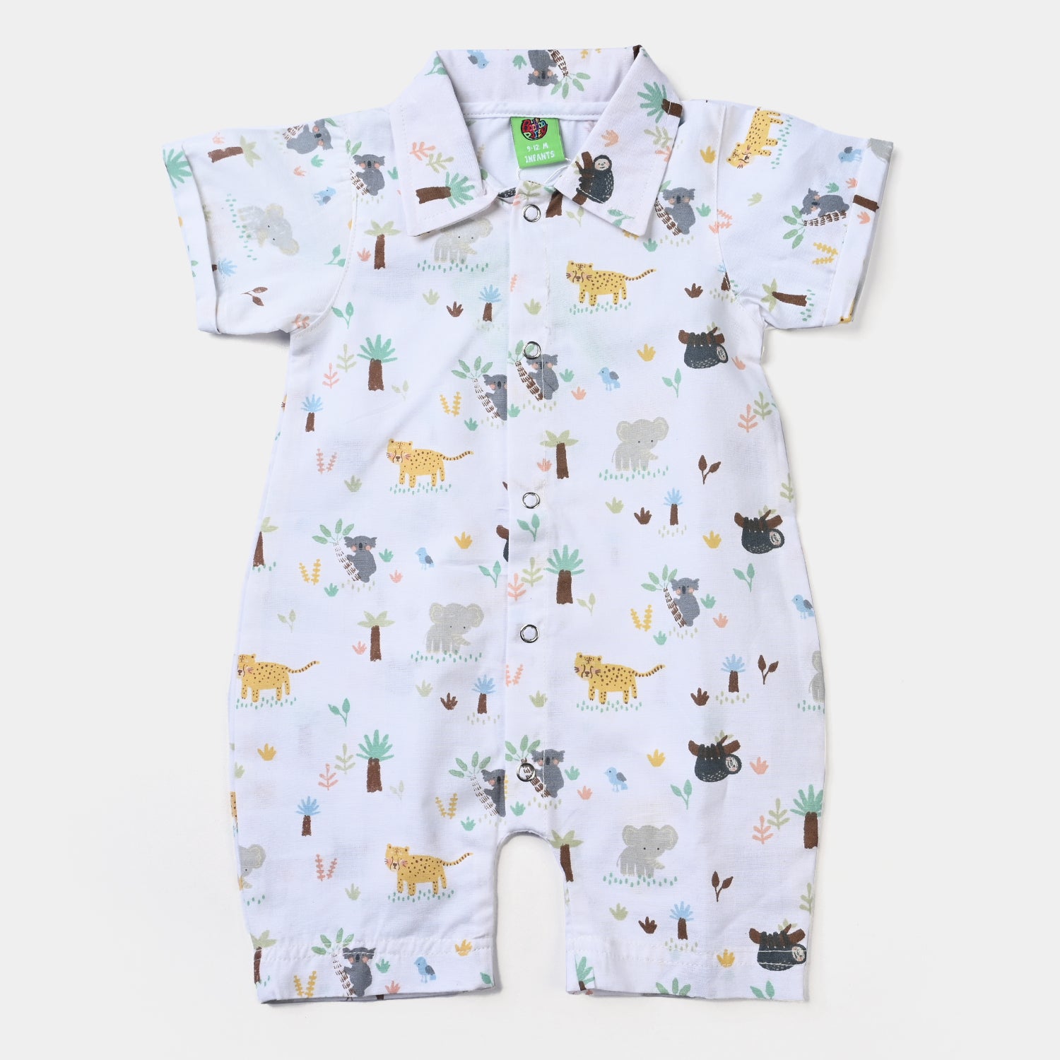 Infant Boys Cotton Romper Good Vibes-White