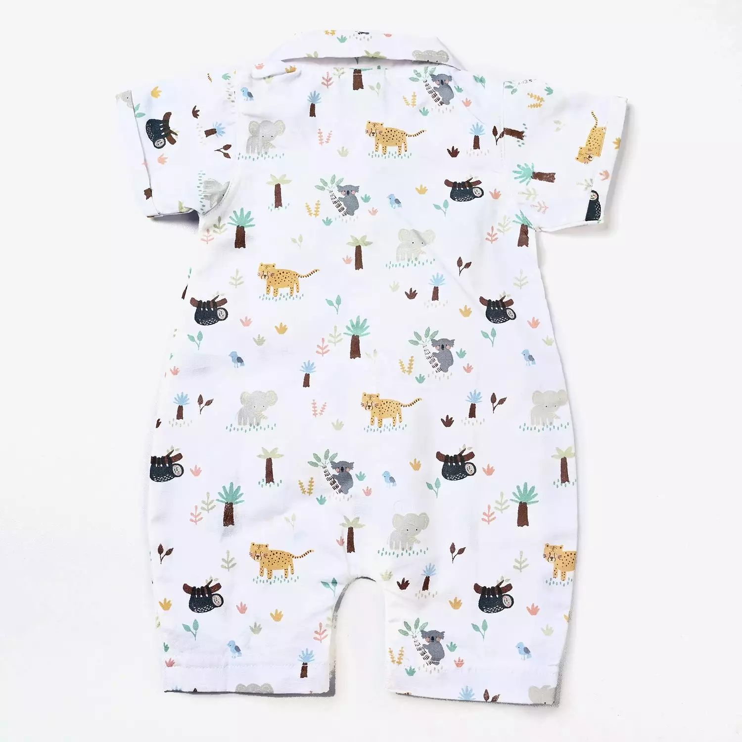 Infant Boys Cotton Romper Good Vibes-White