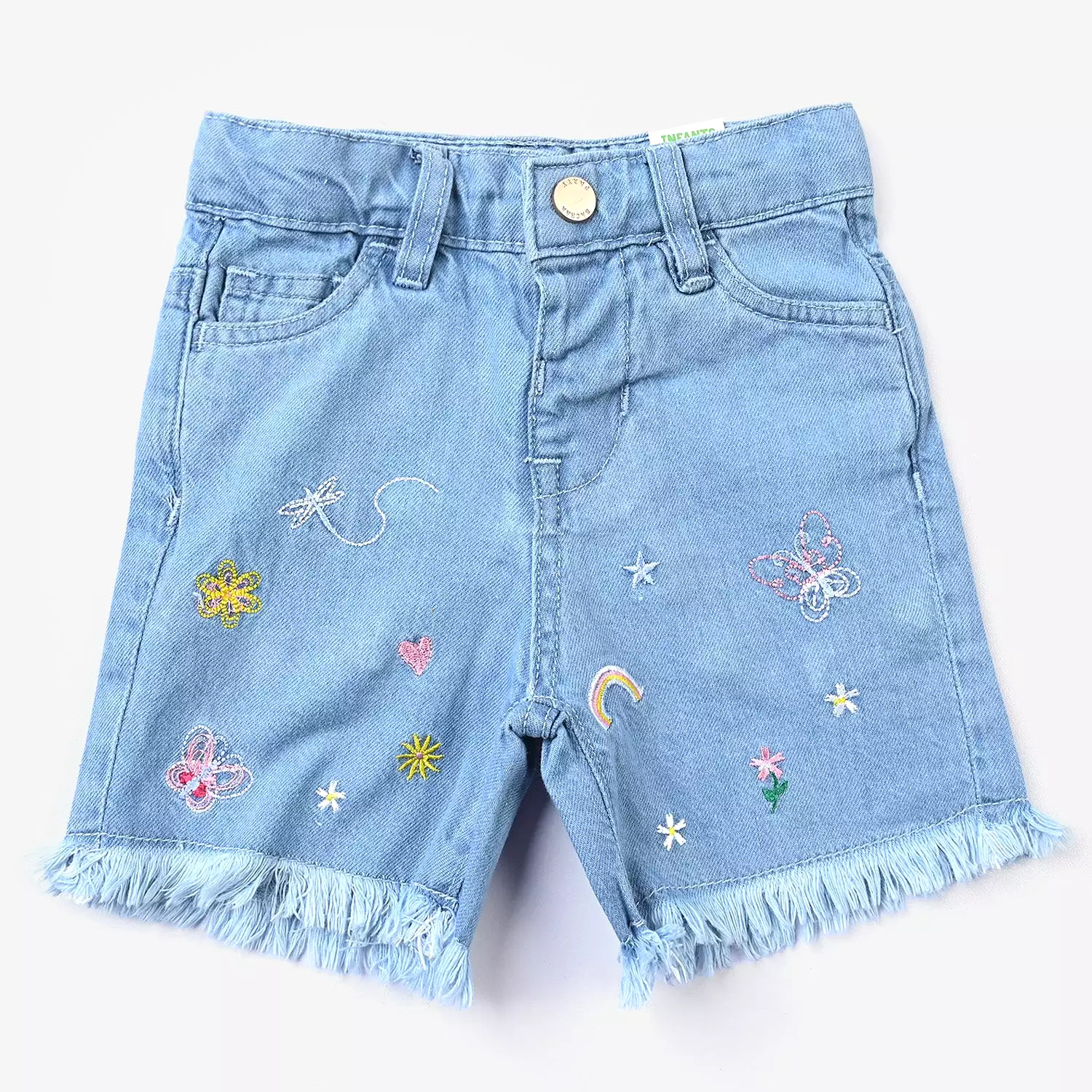 Infant Girls Denim rigid Short Garden-LIGHT BLUE