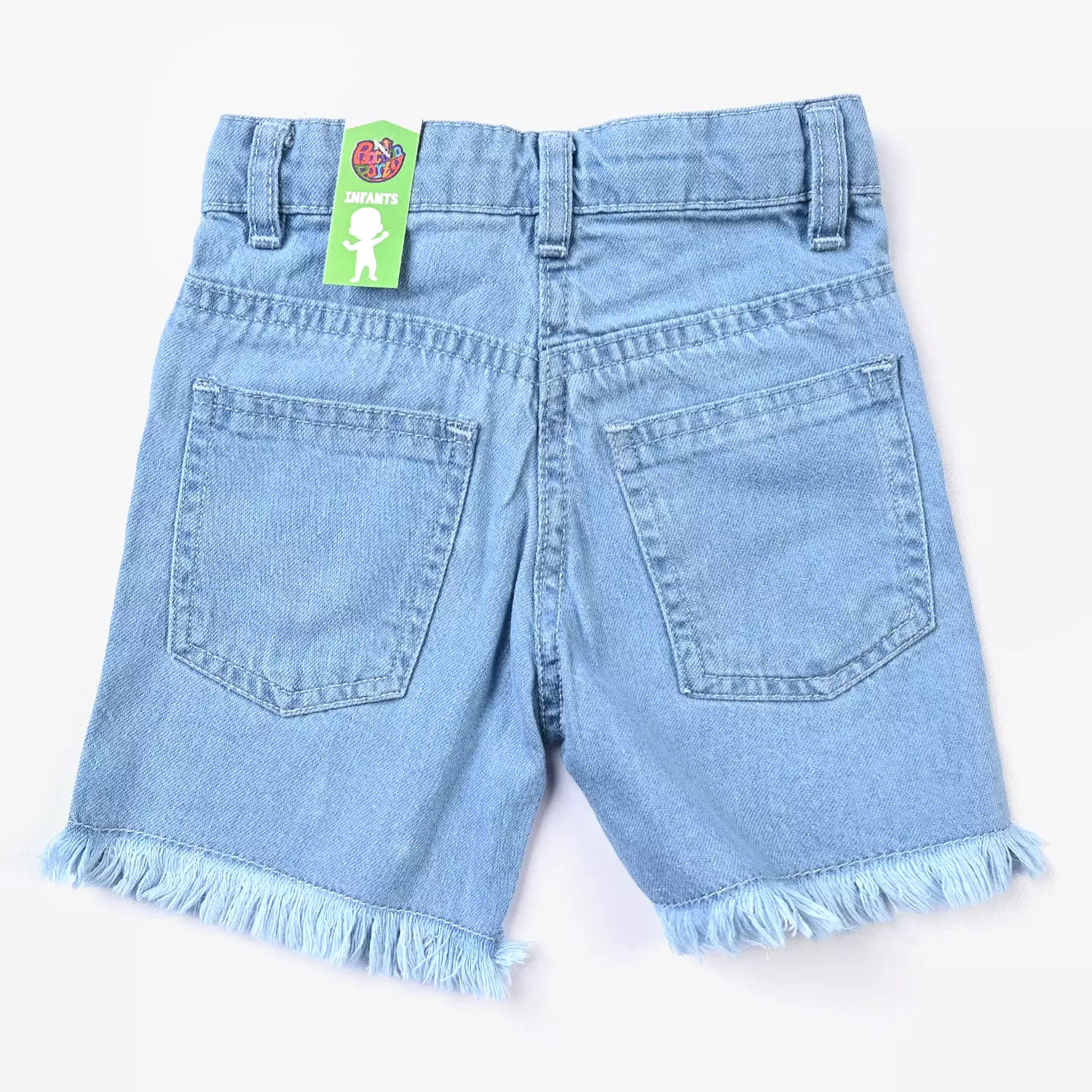 Infant Girls Denim rigid Short Garden-LIGHT BLUE