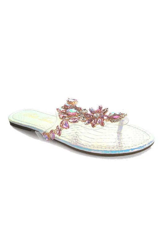 Iridescent Crystal Sandals