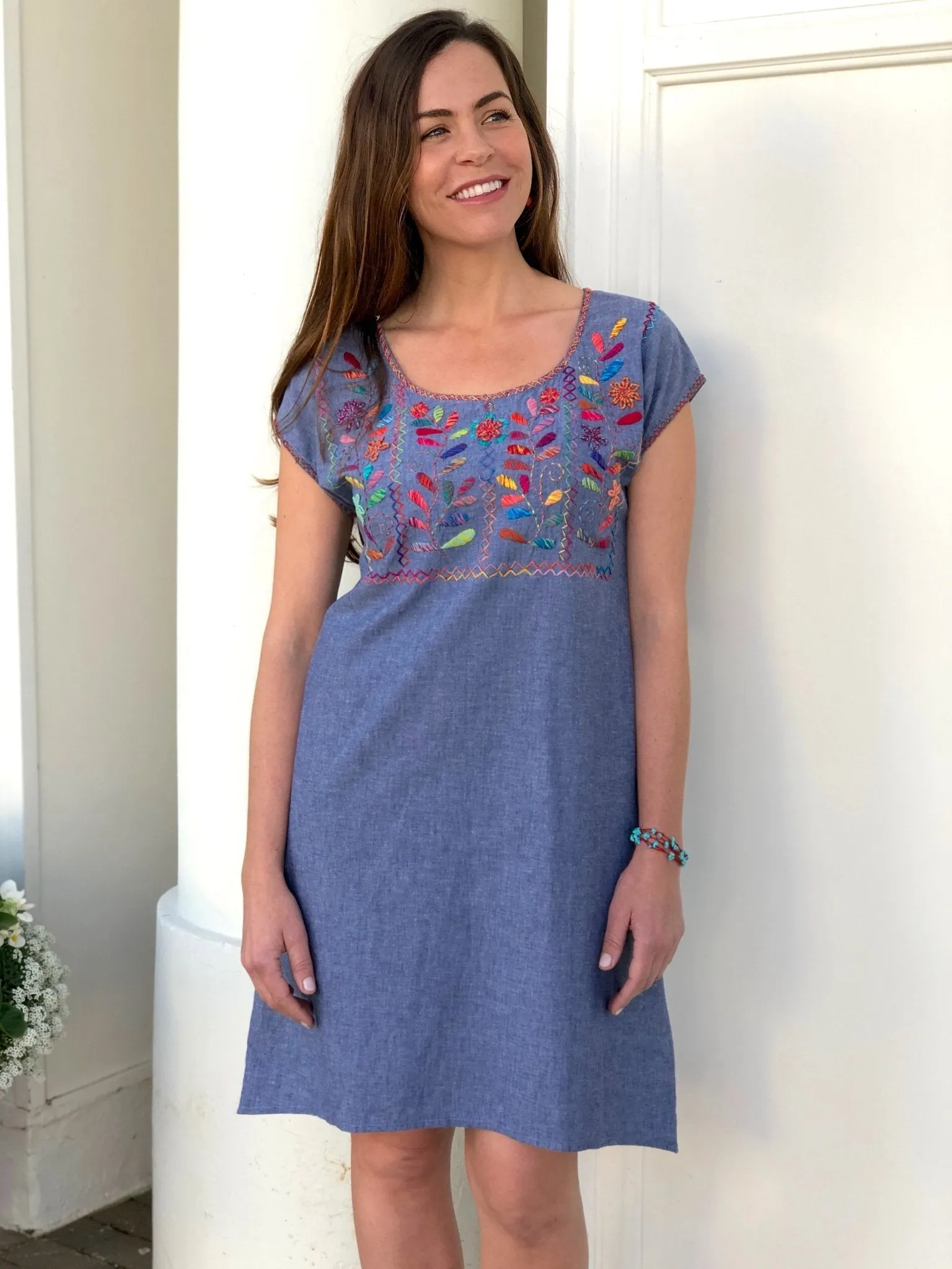 Lilia Multicolor Chambray Dress