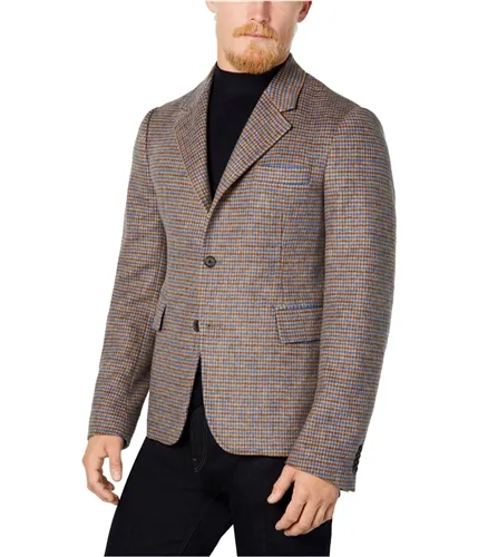 Michael Kors Mens Houndstooth Three Button Blazer Jacket