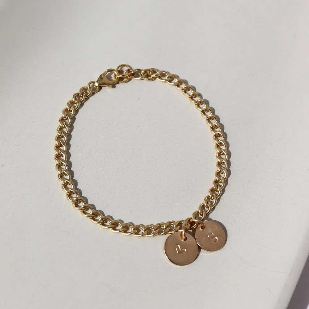 Modern Muse Initial Bracelet in 14k Gold Fill