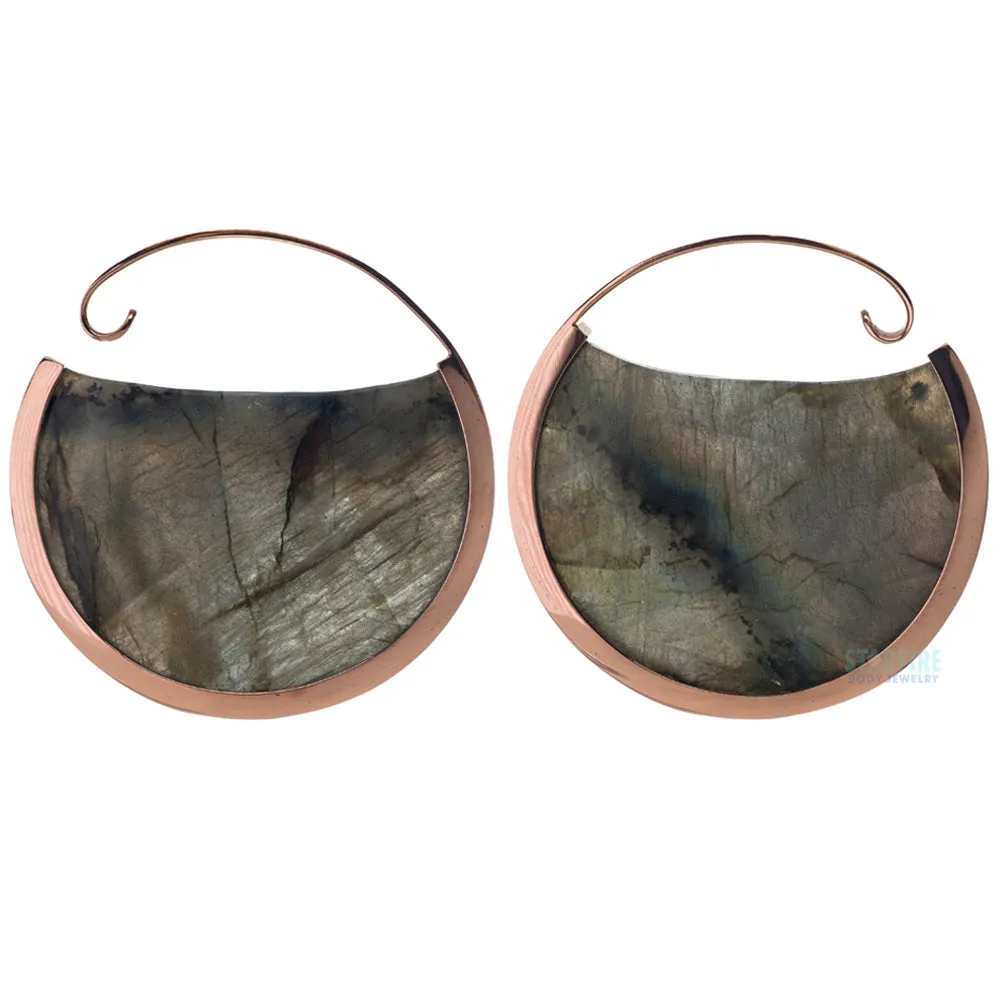 Muse Hoop Weights Large - Rose Gold + Labradorite