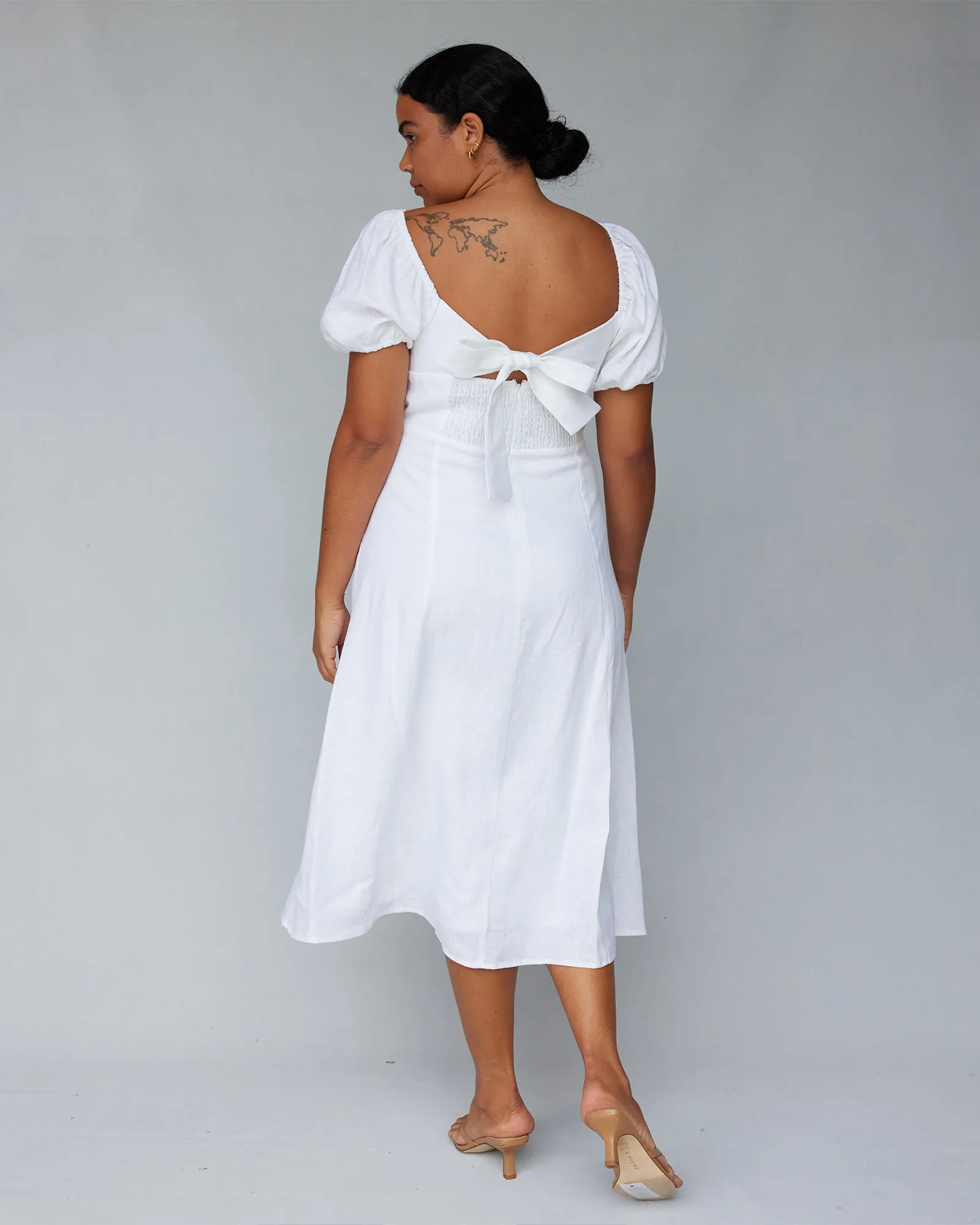 Muse Linen Dress - White