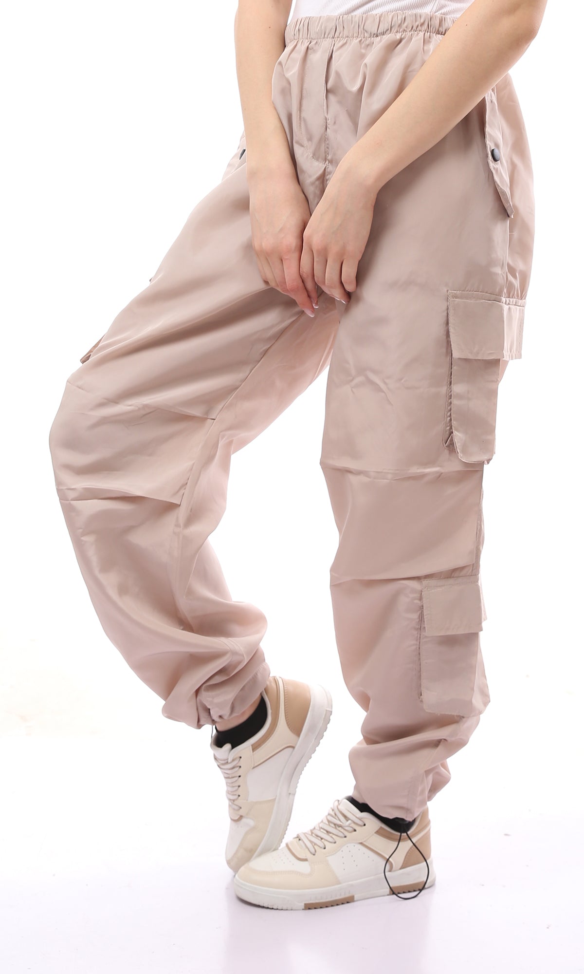 O170599 Slip On Beige Waterproof Casual Pants