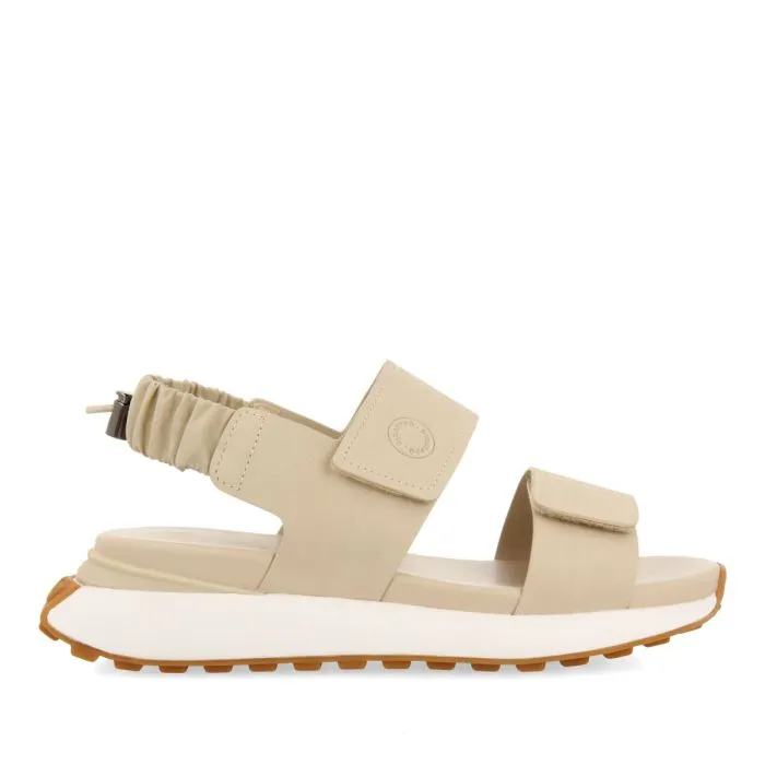 OFF-WHITE SPORTS SANDALS WITH ELASTIC RUCHED BACK DETAIL FOR WOMEN FRATAR