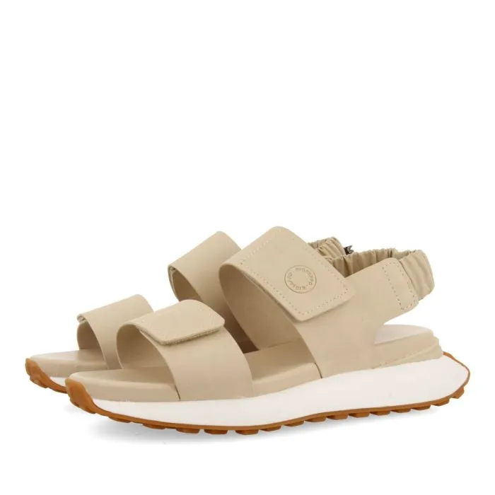 OFF-WHITE SPORTS SANDALS WITH ELASTIC RUCHED BACK DETAIL FOR WOMEN FRATAR