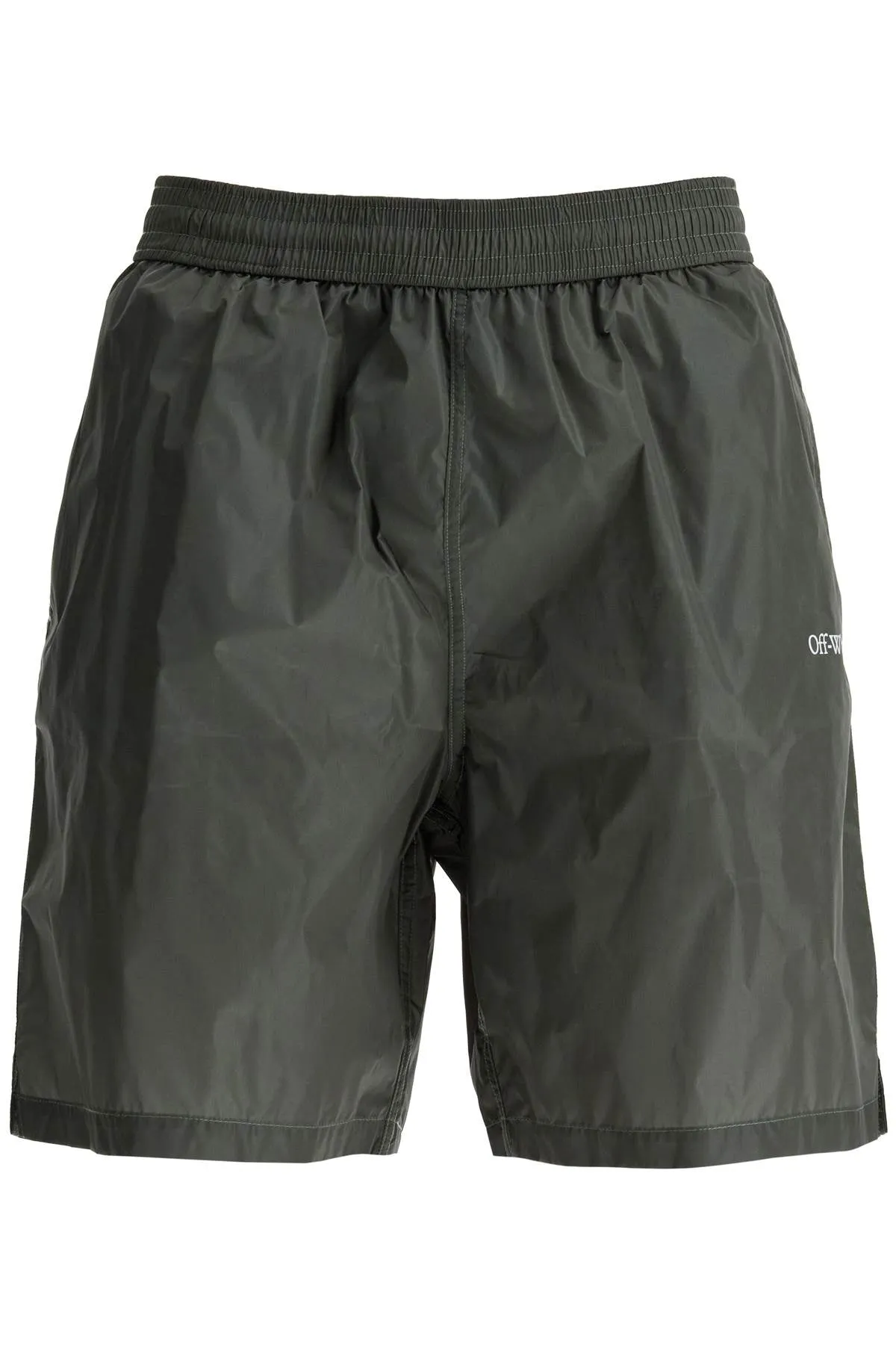 Off White Surfer Sea Bermuda Shorts   Green