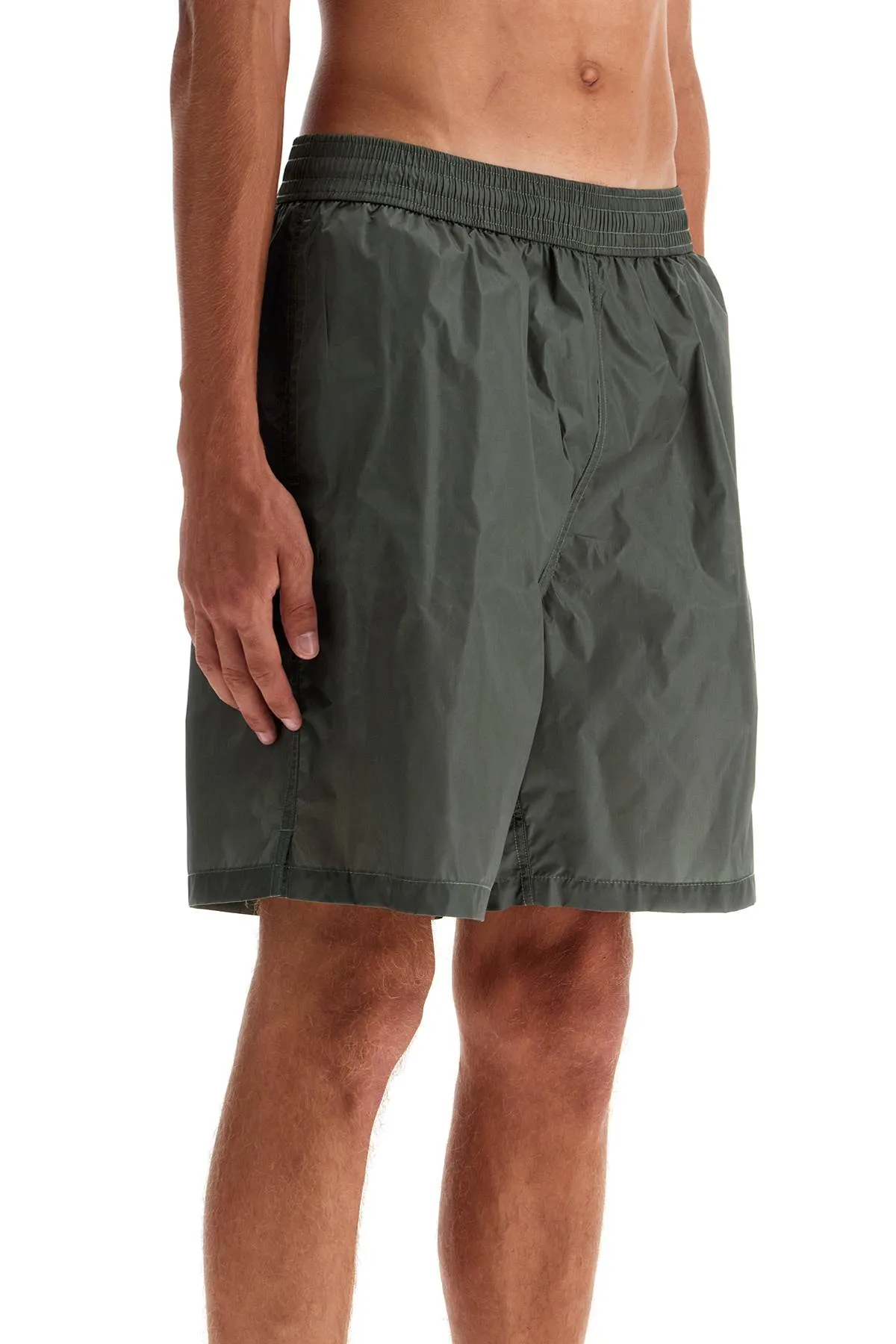 Off White Surfer Sea Bermuda Shorts   Green