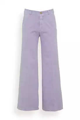 Old Peach Gabardine Wide Leg Pants in Lavender