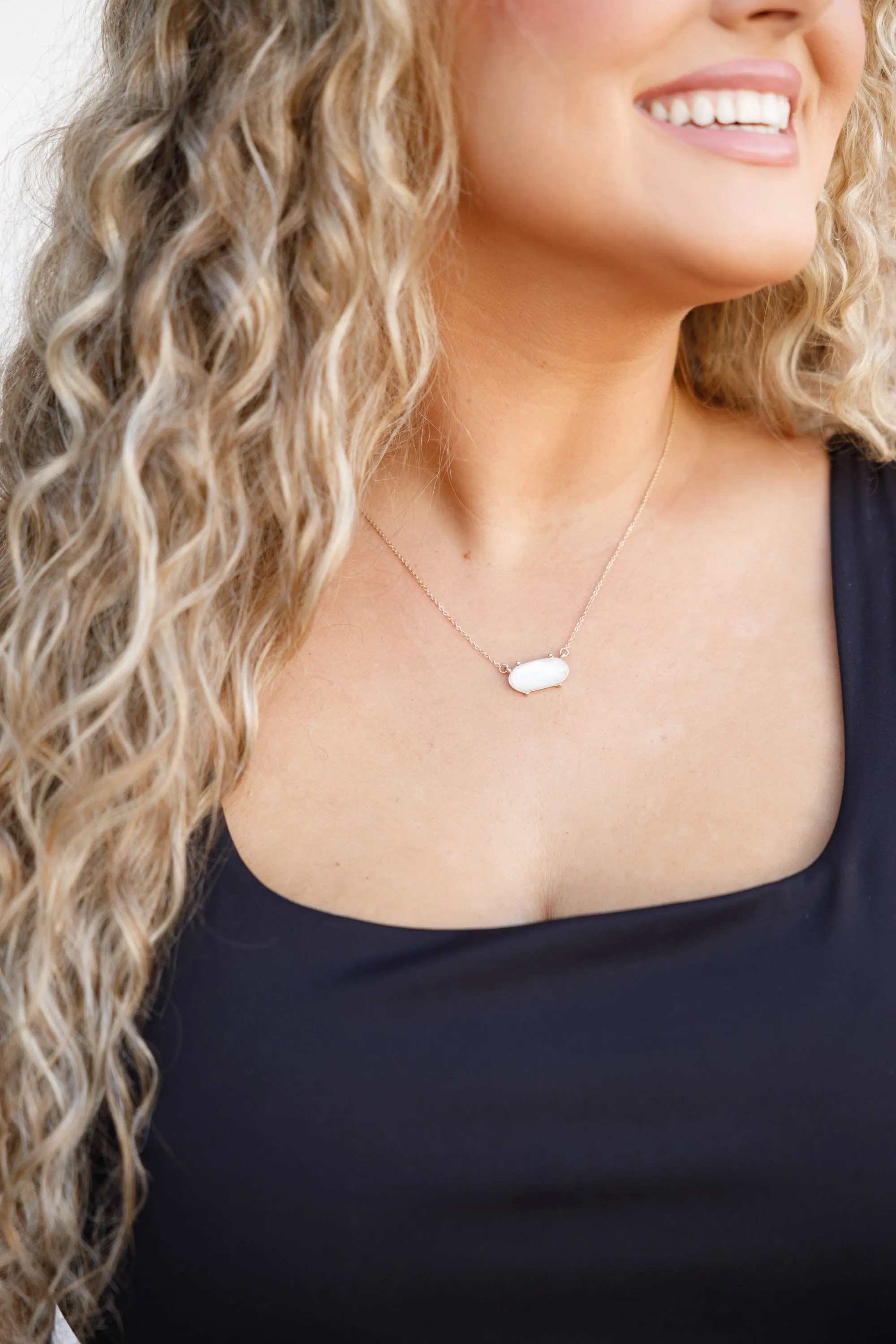 Opal Hearted Necklace, White