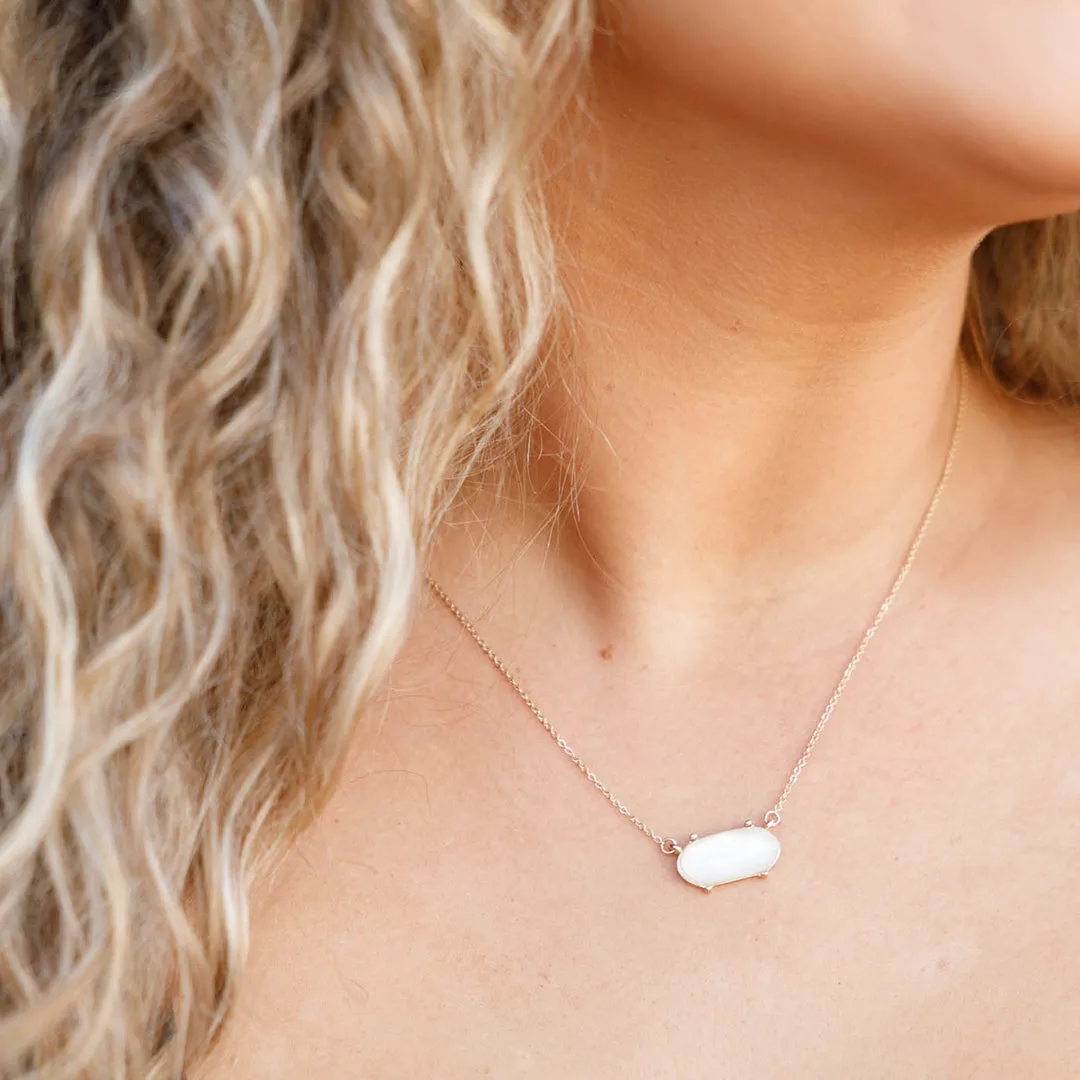 Opal Hearted Necklace, White