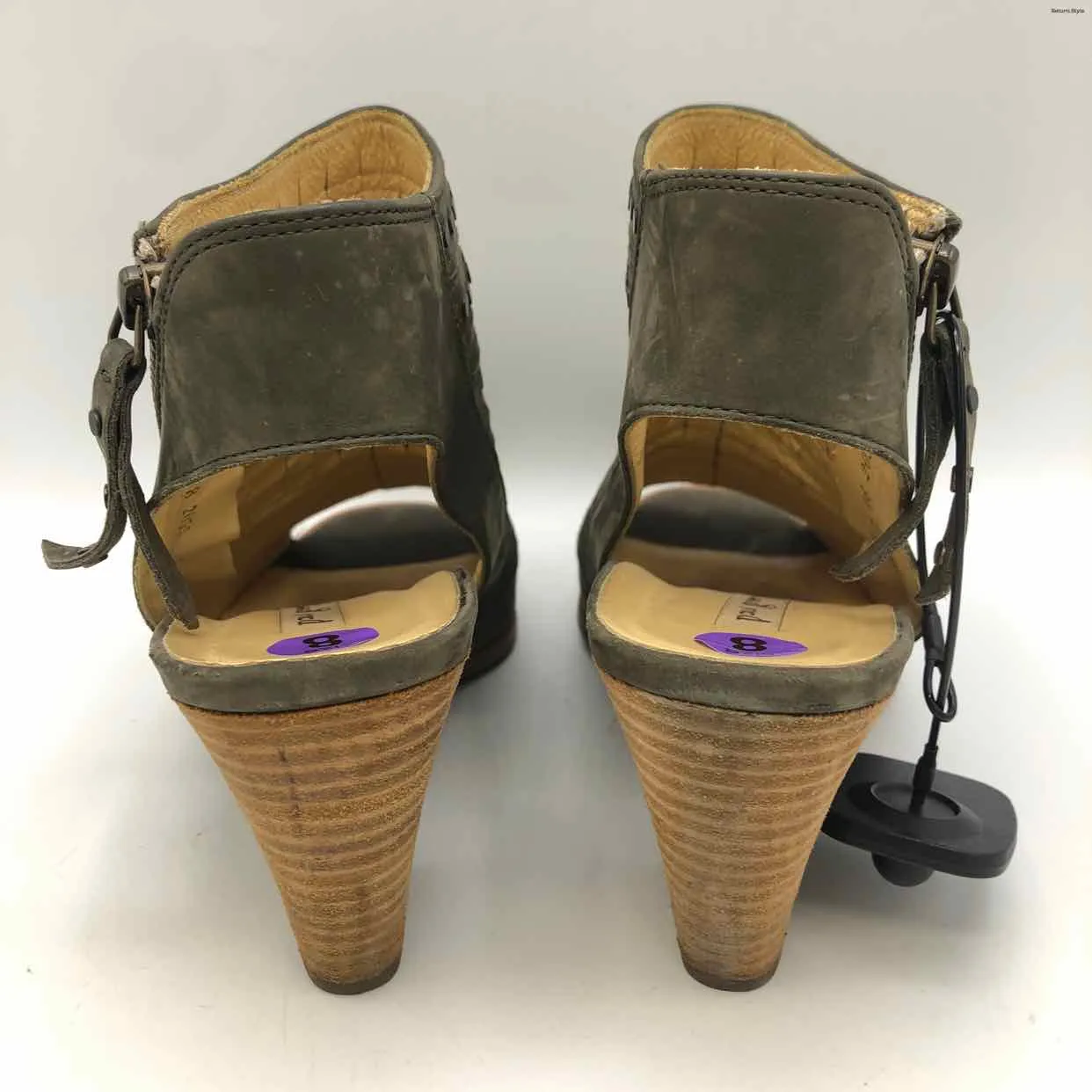 PAUL GREEN Olive Suede Heels Shoe Size 8 Shoes