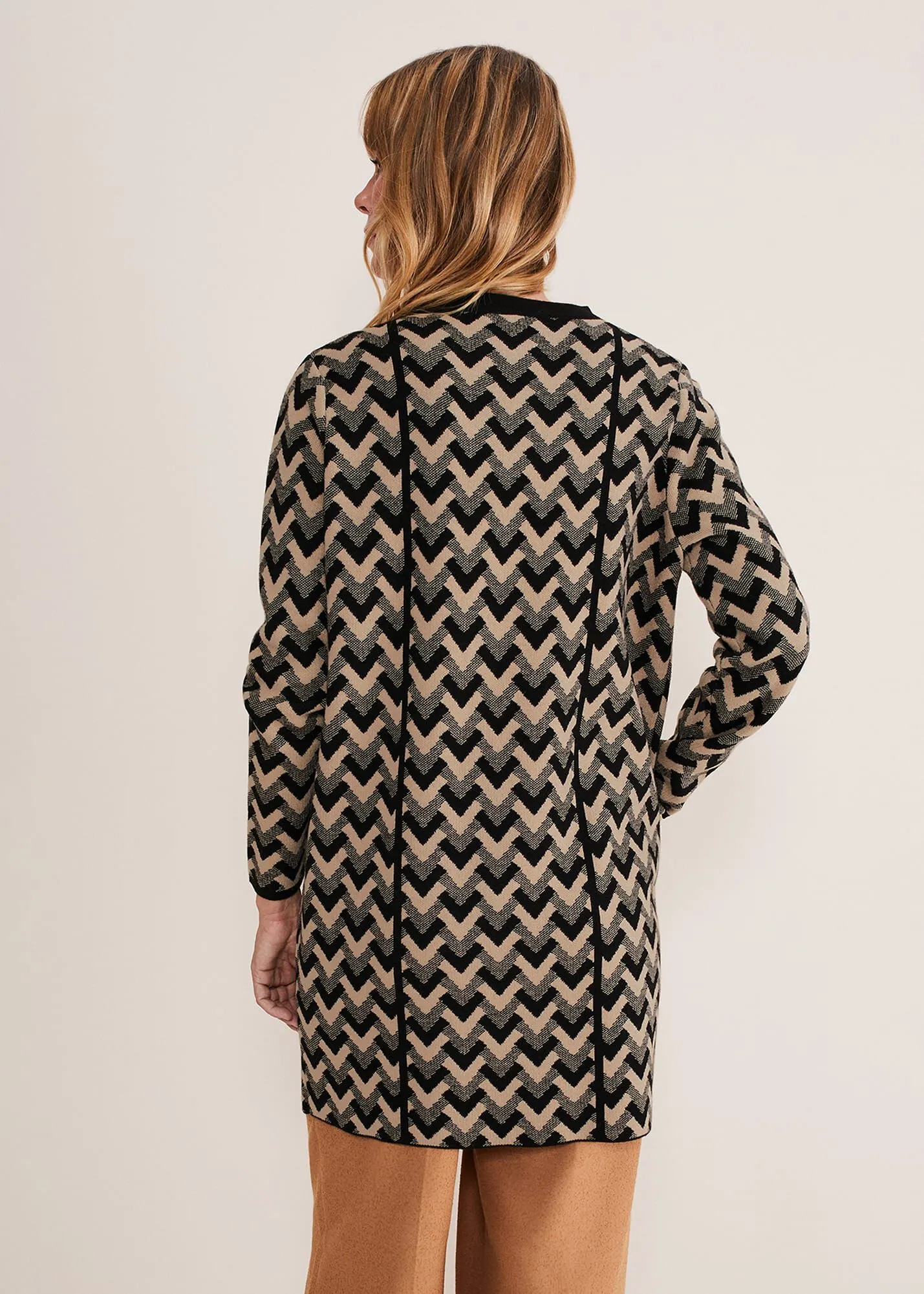 Perrie Geo Jacquard Knit Coat