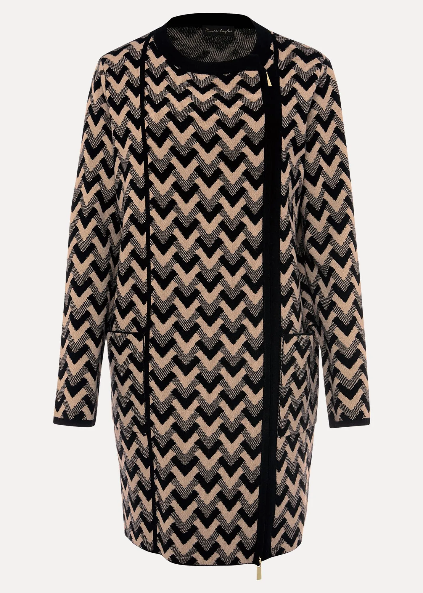 Perrie Geo Jacquard Knit Coat