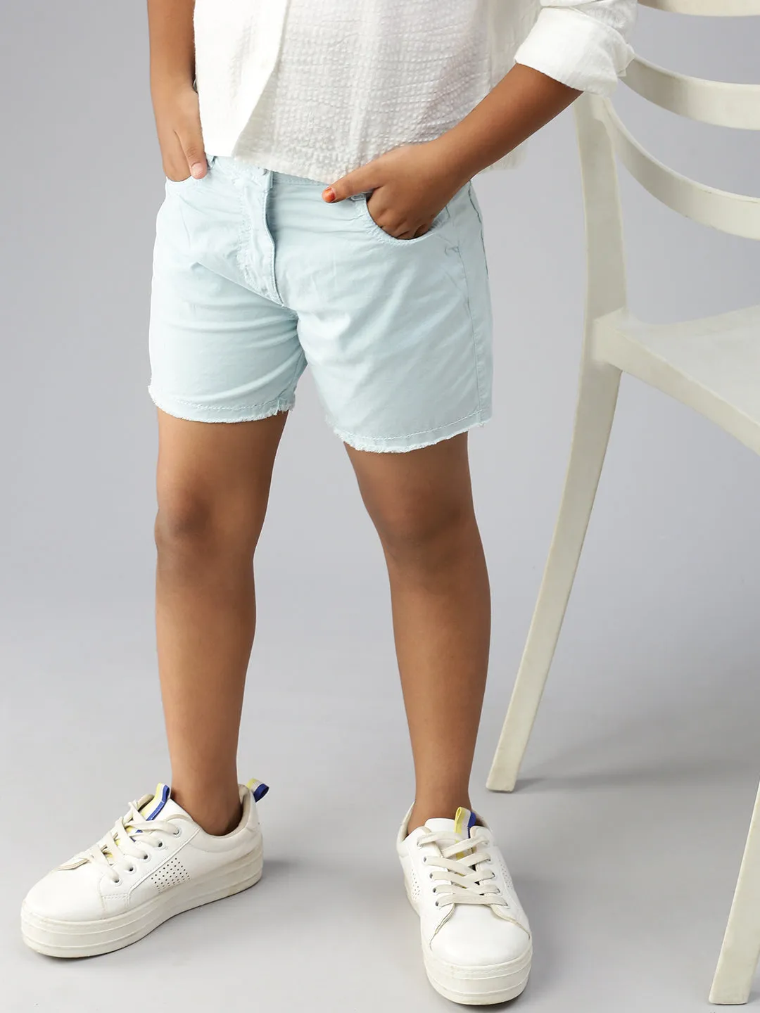 PIPIN Girls Denim Shorts Blue